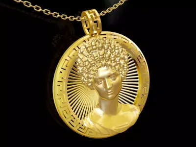 Fonseca Medallion Statue Sculpture pendant jewelry gold 3D print model