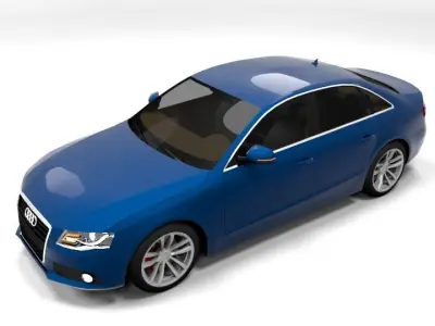 AUDI A4 2008 4D LOWPOLY Low-poly 3D model