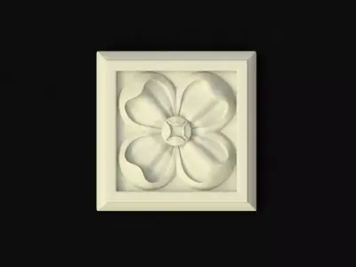 rosette flower on plate Free 3D model