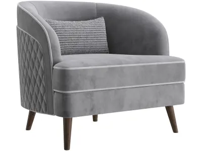 FH-7272 Boston Arm Chairs Pair 3D model