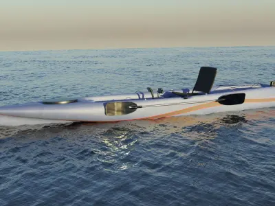 Kayak 3D model hovercraft Low-poly 3D model