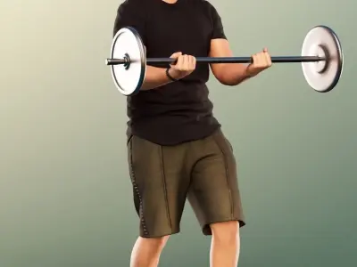 Jeremy 11571 - Man Training  With Weights Low-poly 3D model