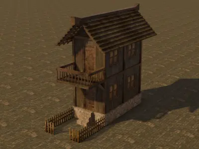 Medieval house 18 Free low-poly 3D model