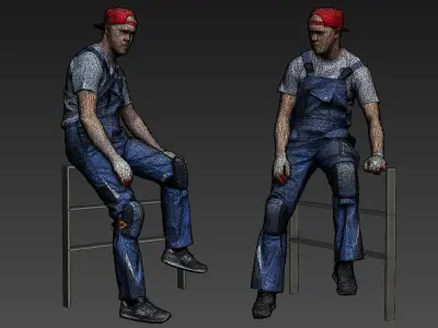 Stylized Car Mechanic Character 3D model