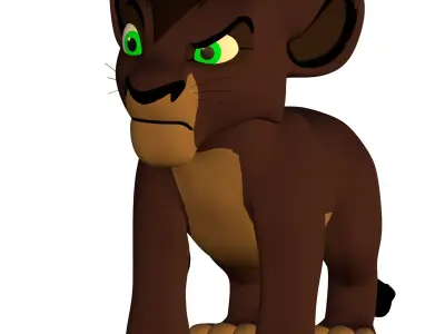 Kovu Cub Lion King Low-poly 3D model