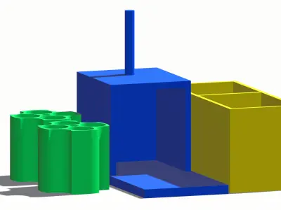 v 1 pen holder  Low-poly 3D model