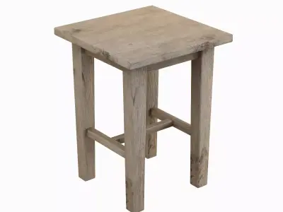 Wooden Chair 01  Low-poly 3D model