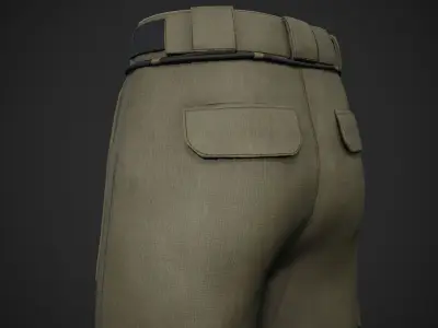Brown Snowboard Pants Style 2  Low-poly 3D model