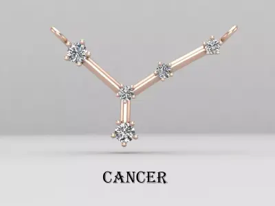 CANCER necklace 65-MP 3D print model