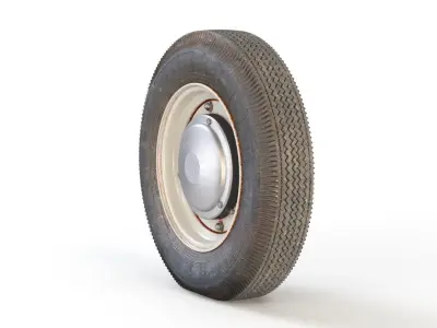 Vintage Car Wheel 3D model