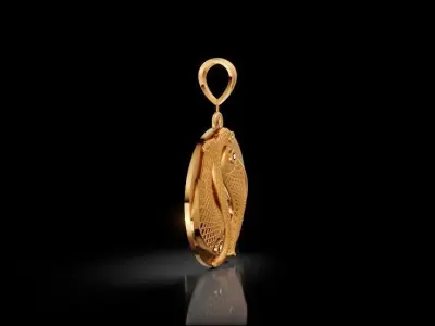 Fish Pendant 3D Model STL  3DM  Editable for Jewelry Printing Free 3D print model