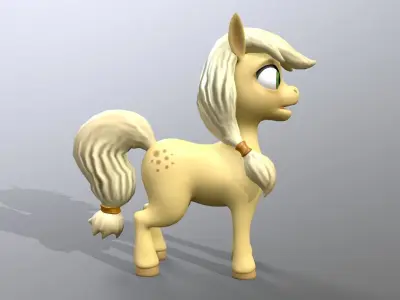 cartoon pony layla Low-poly 3D model
