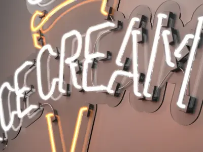 Ice Cream 2 - Neon Sign 3D model