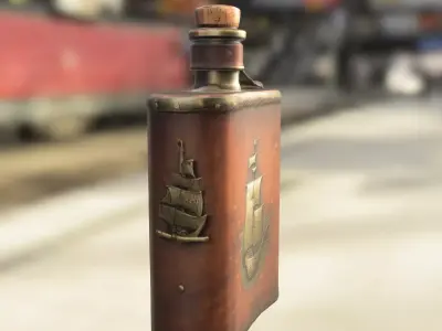 Skull Flask nautic Low-poly 3D model