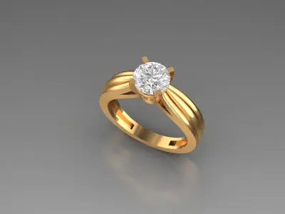 SOLITAIRE RING 3D print model 5