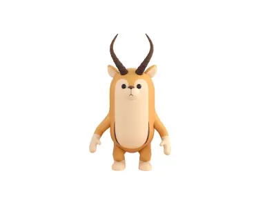 Rigged Antelope Character 3D model