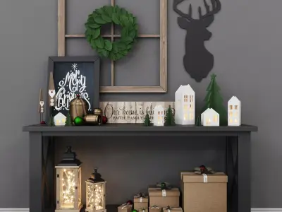 Christmas decoration set 3D model