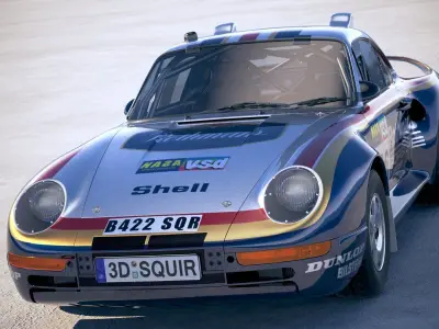 Porsche 958 Rothmans Rally 1985 3D model