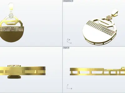 fashion luxury jewel Pendant Earring Bracelet  full set 3D print model