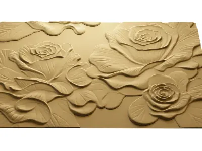 modern panel wall decor set relief stl mural CNC 174 3D model