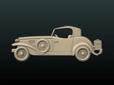 Retro Car Relief 3D print model