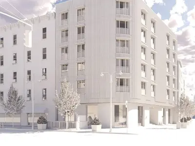 Office Building Exterior Scene 3D model 3D model