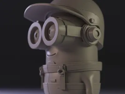 Minions car racer 3D print model