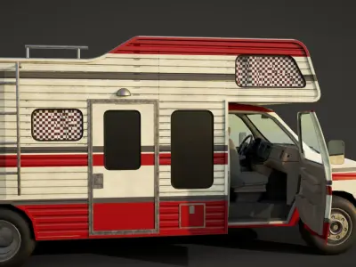 camper van truck Low-poly 3D model