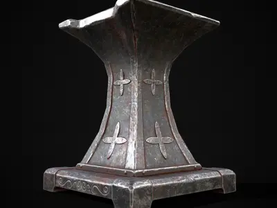Ornamented Tool Makers Anvil Low-poly 3D model