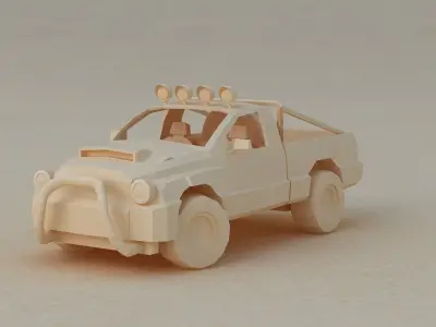 Origami cars cartoon cars toy cars 3D model