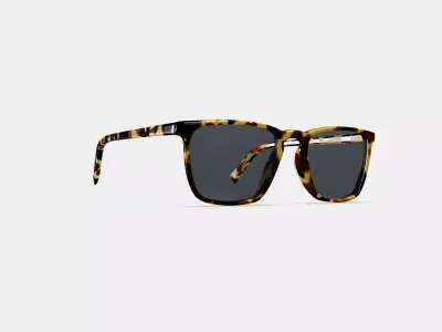 Sutton Low Bridge Fit Sunglasses in Walnut Tortoise Low-poly 3D model