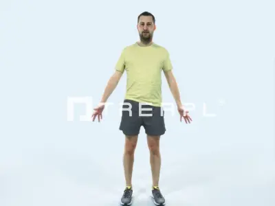 Portrait 09K Animated Rigged Sports Man Low-poly 3D model