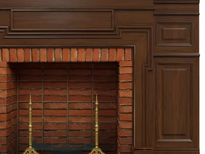 Classic fireplace 03 3D model