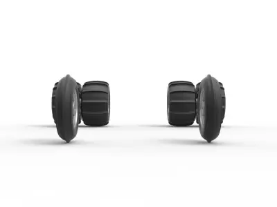 Wheel Set of water pumper Sand buggy Version 1 Scale 1 to 25 3D print model