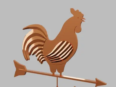 Weather Vane - Rooster Wind Vane Low-poly 3D model