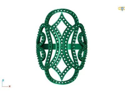 Vintage Womens Diamond Ring Women Rings 3dmodels 3D print model 3D print model 22