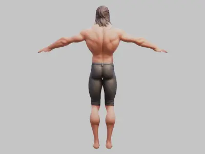 Warrior Pose 3D Model Low-poly 3D model