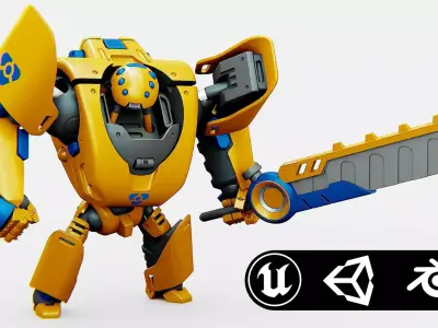 BATTLE DROID PHOVOSH Rigged for Unreal Engine - Unity - MIXAMO  3D model