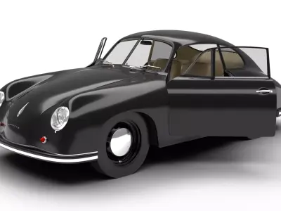 Porsche 356 1300 1952 3d model HQ 3D model