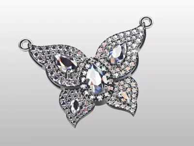 Diamond Butterfly Pendant 3D print model get