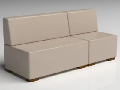 meeting sofa for 1 person and for 2 person hotel lobi Free low-poly 3D model
