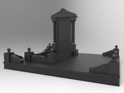 Tombstone wooden temple 3D model