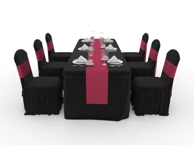 Banquet Table and Chair 136 3D model
