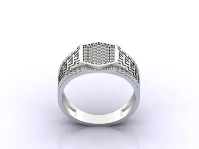 Print Ready STL 3DM  Gents Rings Diamond Men Ring  3D print model 156