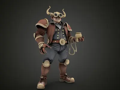 steampunk character 1 3D print model