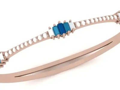 Bracelet 0040 - 2 size - Baguette - Classic 3D print model