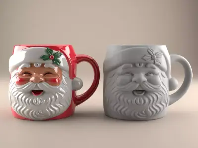 Santa Claus Mug planter urn candy container candle holder 3D print model