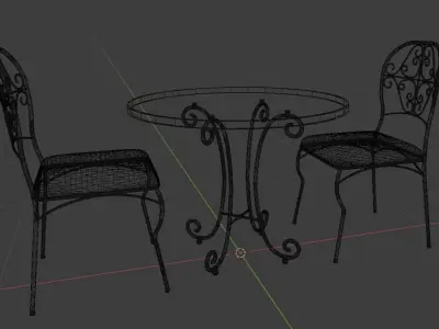 Table Chair Set Free 3D model Free 3D model