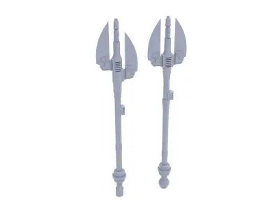 Vintage Vibro Battle Axes 1-6 Scale Hottoys Free 3D print model