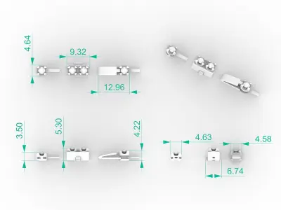 10pt Gem Or Diamond Tennis Bracelet 3D print model